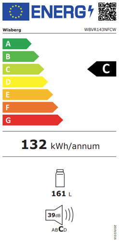 Wisberg WBVR143NFCW energielabel
