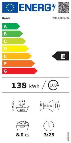 Bosch WTH8300AFG energy label