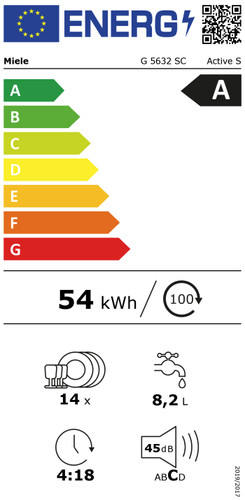 Miele G 5632 SC BRWS energielabel