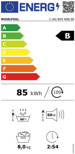 Whirlpool C WD 85M WBS BE classe énergétique