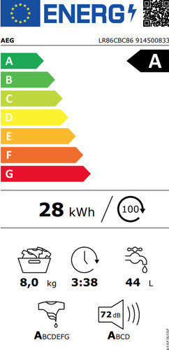 AEG LR86CBC86 PowerCare UniversalDose classe énergétique