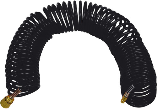 TIANLIN Spiraalslang Perslucht 9m - PU Compressor Slang 6x4 Mm Met Snelkoppeling Zwart