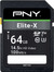 PNY Elite-X SDXC Memory Card 64 Go 100 Mo/s