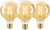 WiZ Smart Filament lamp Globe 3-pack - Warm tot Koelwit Licht - E27