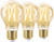 WiZ Ampoule à Filament Connectée Classique Or Lot de 3 - Lumière Blanche Chaude à Lumière Blanche Froide - E27