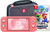 Nintendo Switch Coral + Super Mario Bros. Wonder + Travel Case