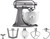 KitchenAid Artisan Mixer 5KSM125 Contourzilver + IJsbereider