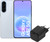 Samsung Galaxy A57 128GB Light Blue 5G + BlueBuilt Charger with USB-C Port 45W Black