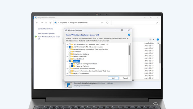 Windows Hyper-V software voor virtuele machines