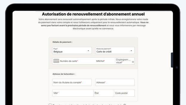 Entrez vos données de paiement