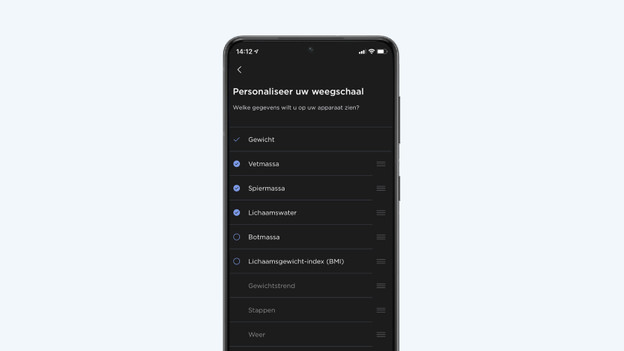 Withings weegschaal personaliseren
