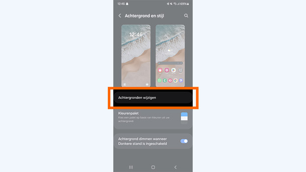 achtergrond wijzigen galaxy ai