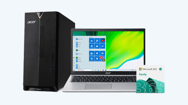 Desktop and laptop with Microsoft 365 extra.