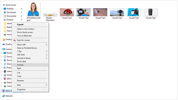 Geheugenkaart zoeken