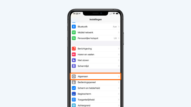 Ga naar 'Algemeen' onder 'Instellingen'