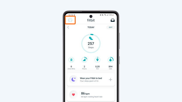 Open your profile in the Fitbit app