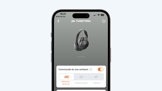 Égaliseur dans l'application