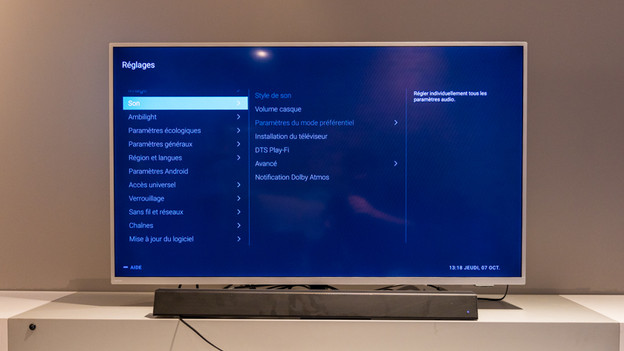 Paramètres sonores Philips