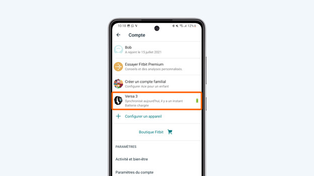 Appuyez sur votre appareil.