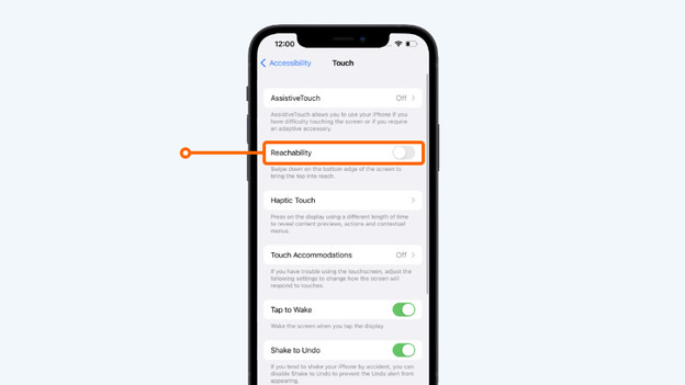 Turn on the slide next to 'Reachability'