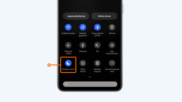 Donkere modus Samsung smartphone