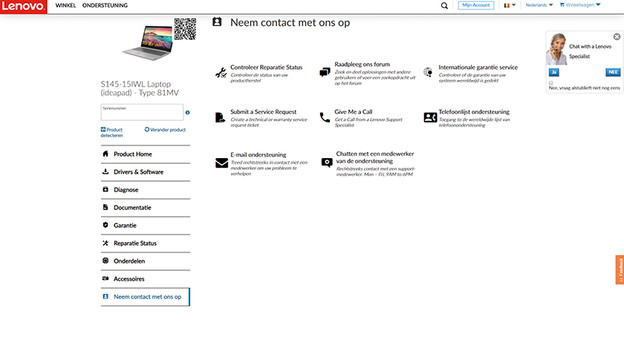 Contact opnemen met Lenovo. 
