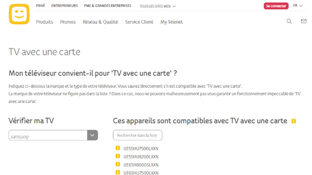 Recherche de Telenet TV
