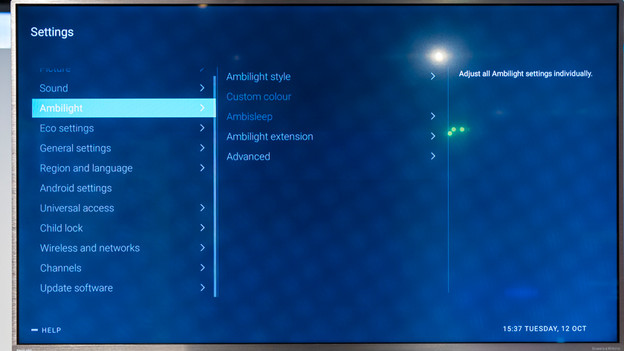 Philips Ambilight settings