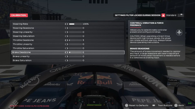 kalibratie racestuur f1 25