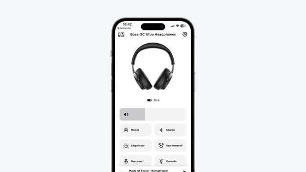 Appli Bose Music en cours d'utilisation