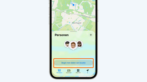 zoek mijn locatie delen