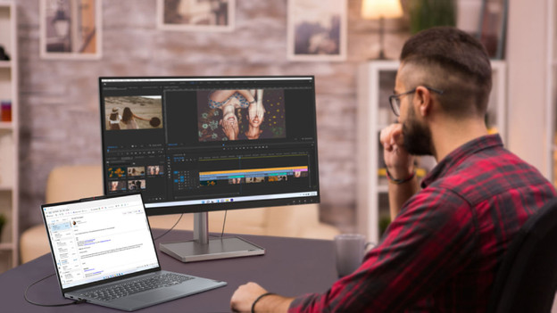 Video editing on a 4K monitor
