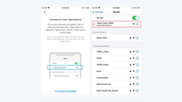 Connecter la caméra