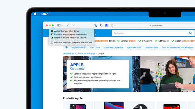 Programmes côte à côte Apple MacBook