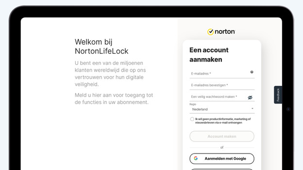 Account maken Norton