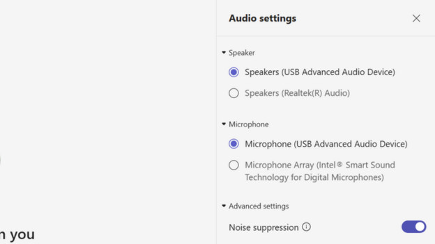 instellingen voor ruisonderdrukking