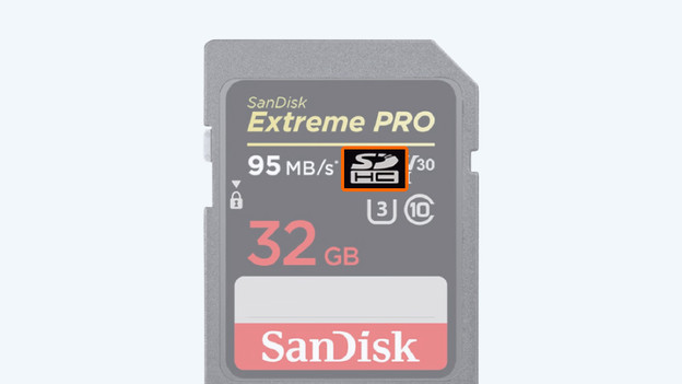 SDHC cards: up to 32GB