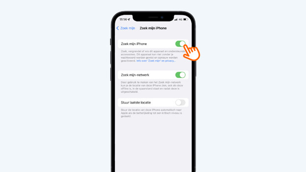 4. Tik op op het groene schuifje. 