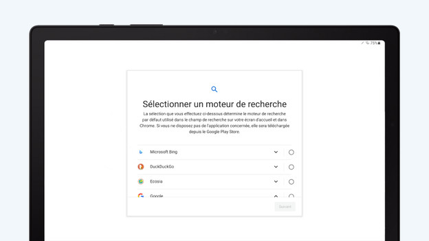 Installation tablette Samsung