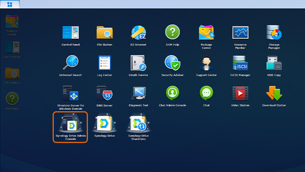 Synology Drive Admin Console dans l'aperçu de l'application Synology