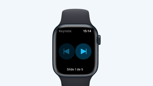 Apple Watch comme clicker dans Apple Keynote.