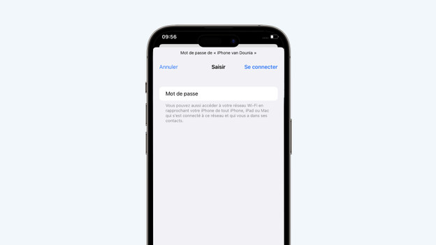 Entrez le mot de passe du point d'accès.