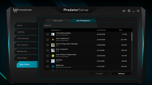 Predator Sense App Center