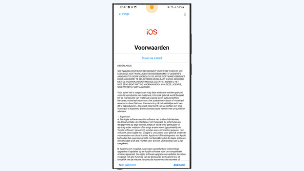 Stap over op iOS app