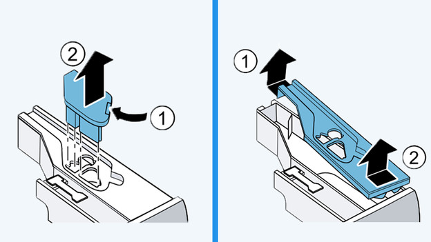 Pompeenheid en deksel verwijderen Bosch i-DOS lade