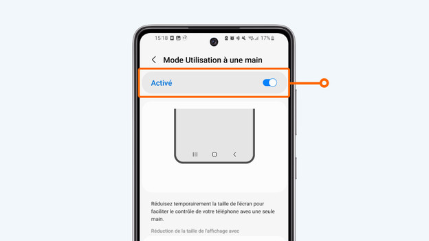 Mode à une main smartphone Samsung