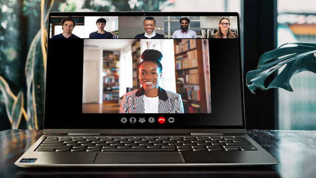 Make video calls on an Intel Evo Windows laptop.