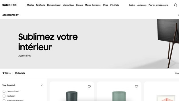 Le site Samsung
