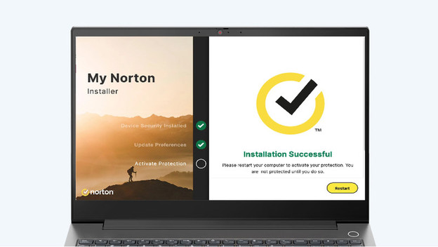 Norton geinstalleerd op een laptop