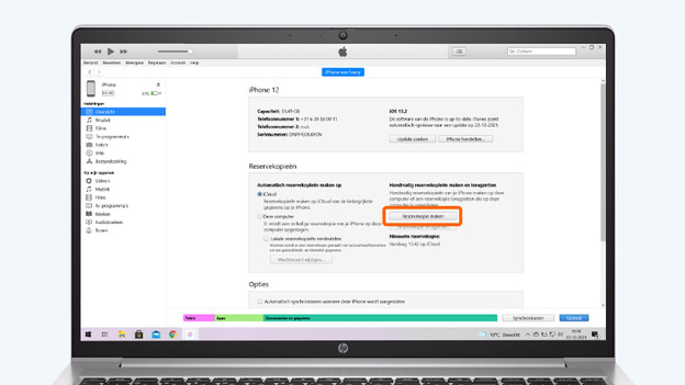 Maak nu de reservekopie
